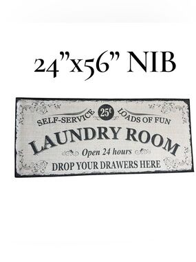 ✨215 show price✨ NWT Soft Woven 24-in x 56-Laundry Room Runner Rug Gray & Black